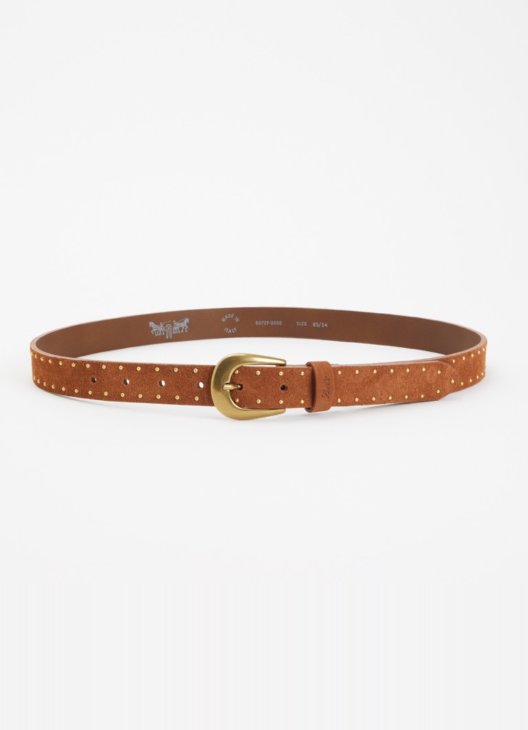 Levi's Dames Bella riem van suède met studs in de kleur Bruin