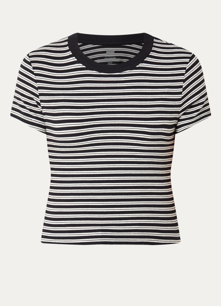 Levi's Dames T-shirt met streepprint in de kleur Zwart