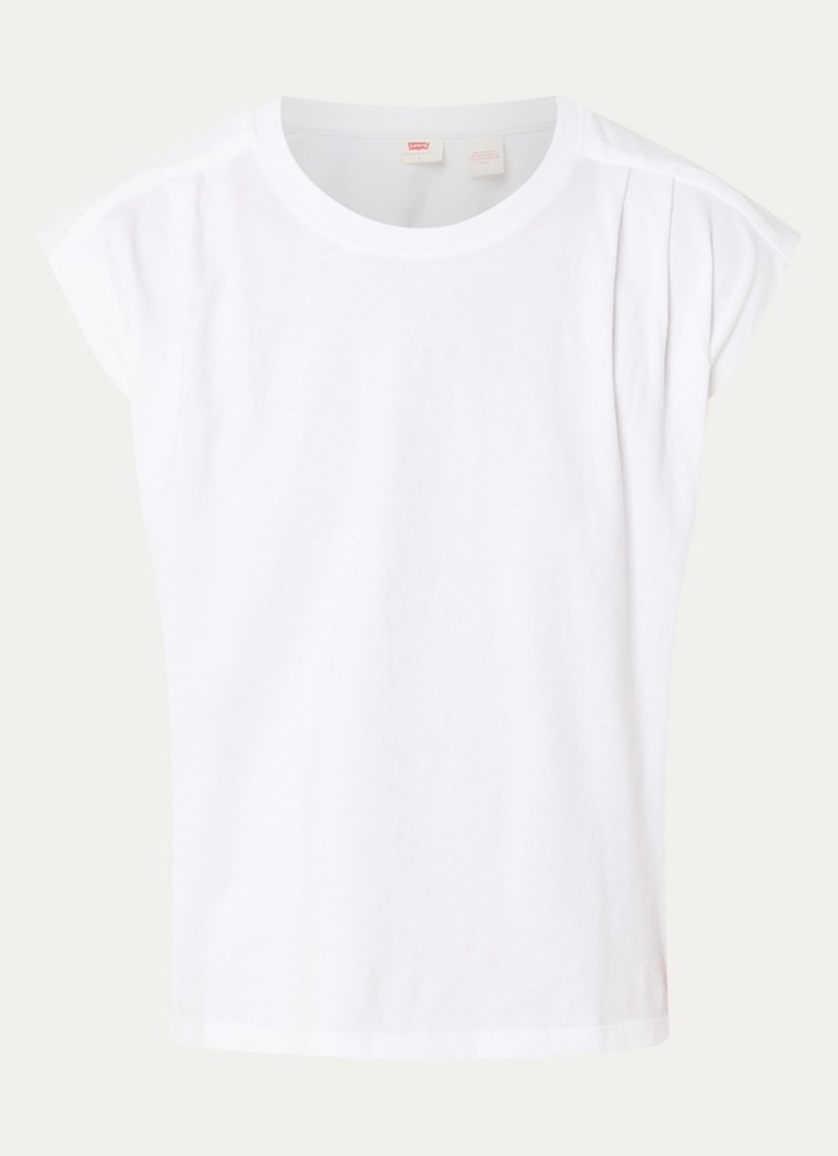Levi's Dames Mouwloos T-shirt met plooidetail in de kleur Wit