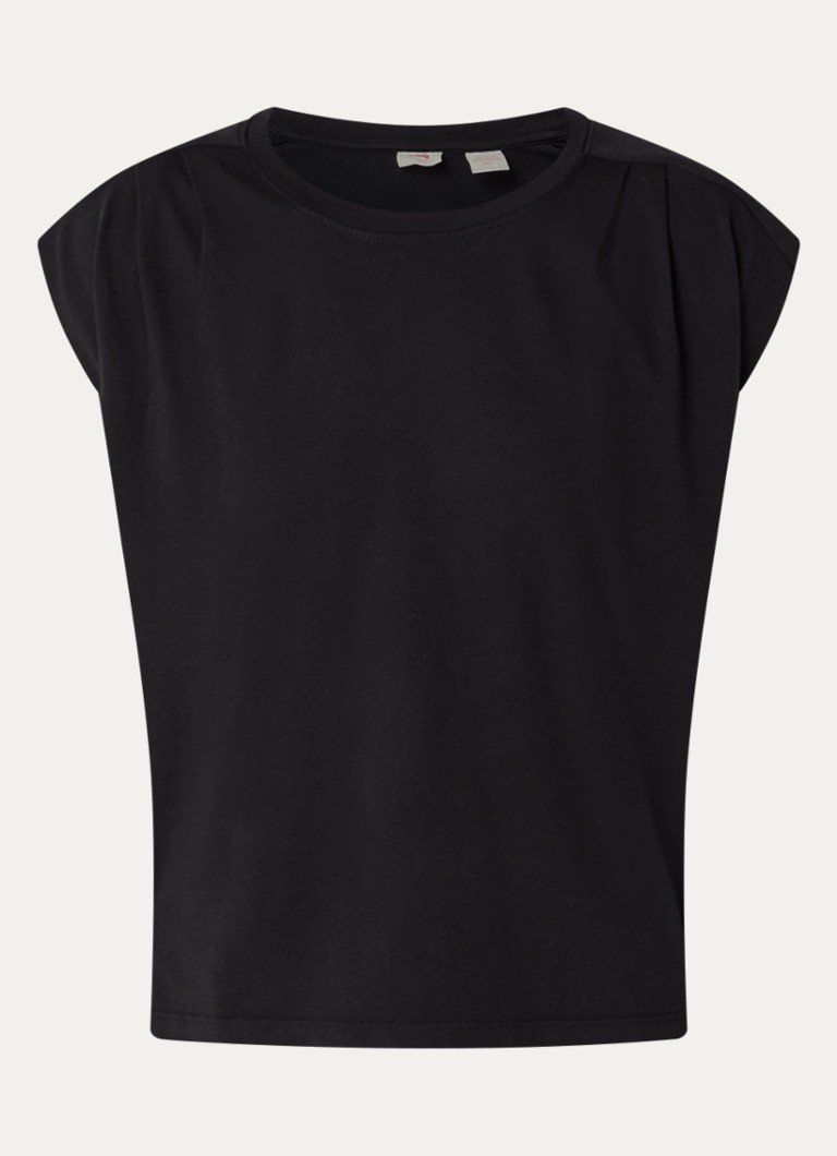 Levi's Dames Mouwloos T-shirt met plooidetail in de kleur Zwart