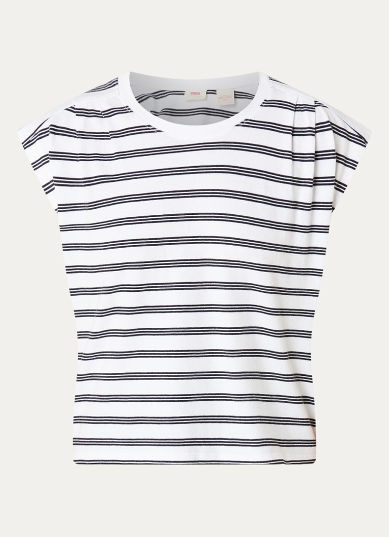 Levi's Dames Mouwloos T-shirt met streepprint in de kleur Wit
