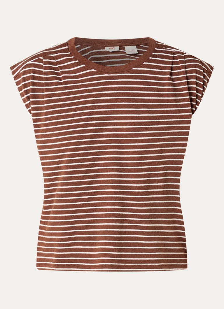Levi's Dames Mouwloos T-shirt met streepprint in de kleur Bruin