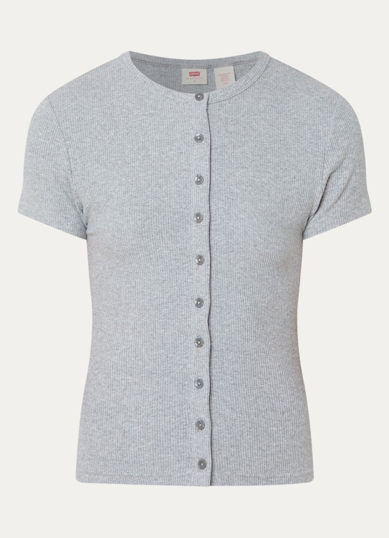 Levi's Dames Rory T-shirt met structuur in de kleur Grijs