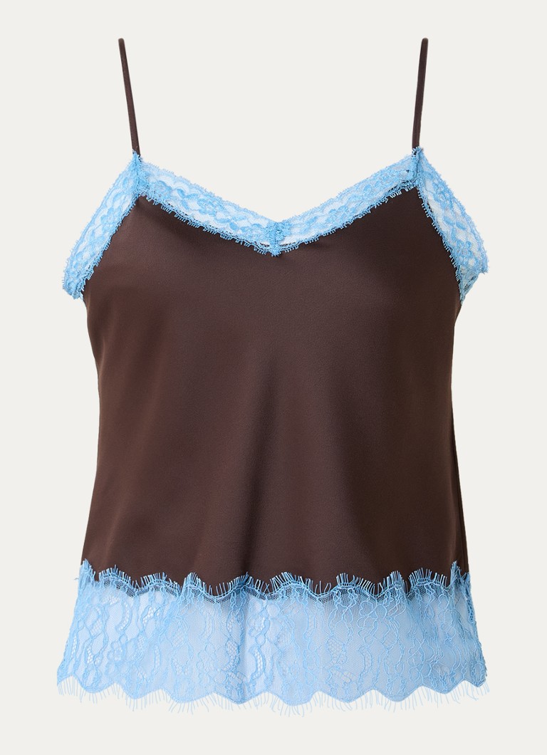 Levi's Dames Lynn top met kant in de kleur Bruin