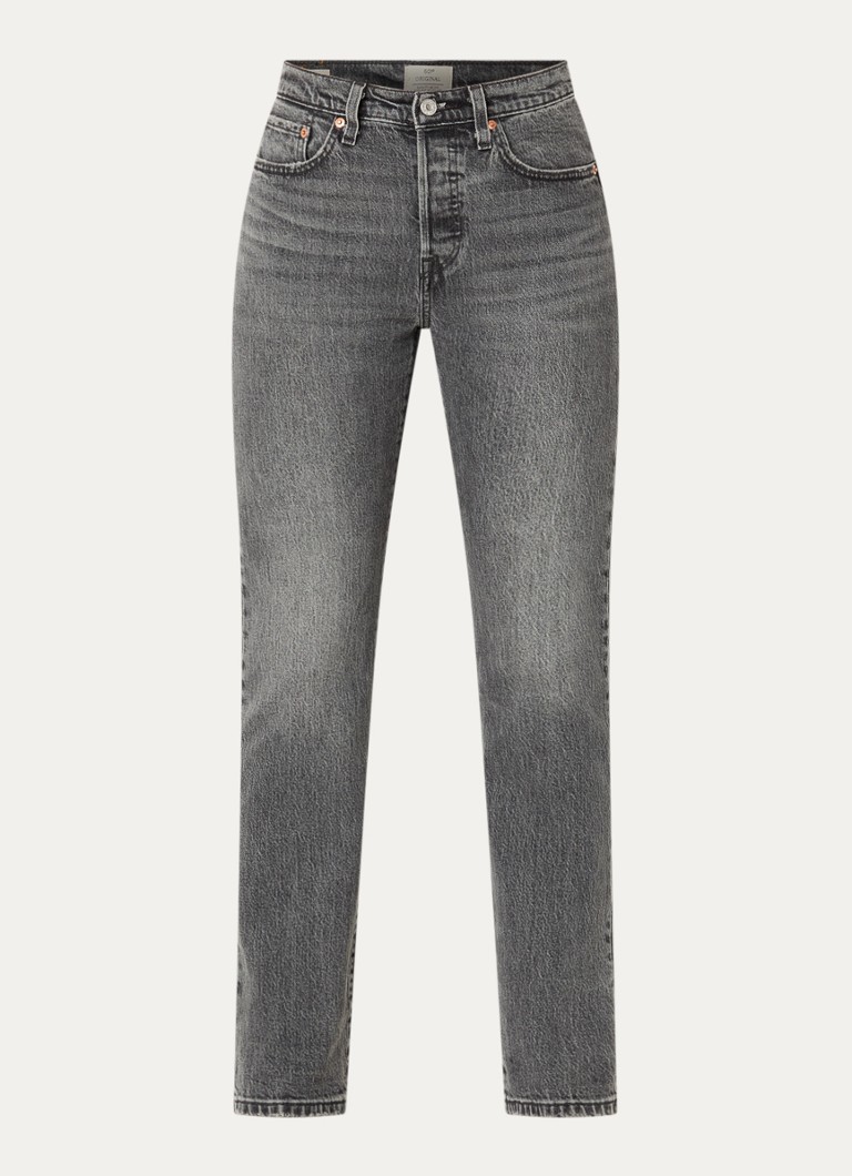 Levi's Dames 501 high waist slim fit jeans met gekleurde wassing in de kleur Donkergrijs