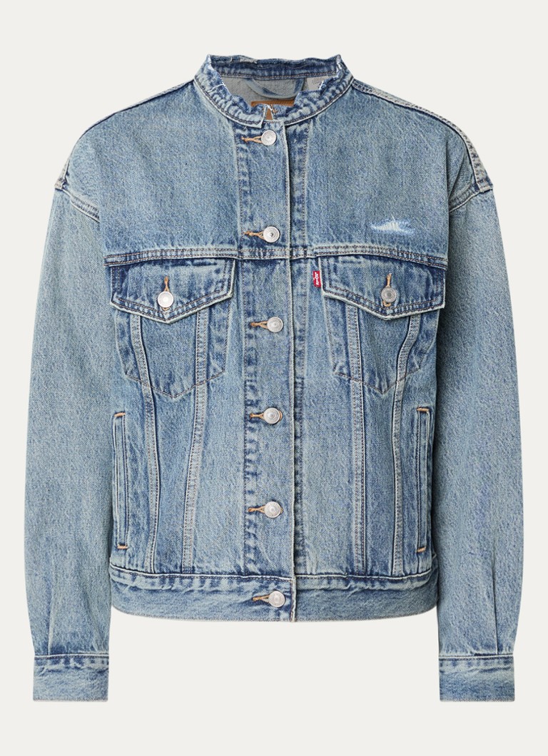 Levi's Dames 90's Trucker Craft Of Love spijkerjas met steekzakken in de kleur Indigo
