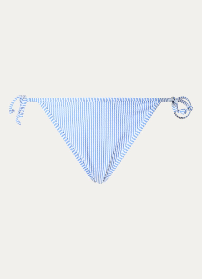 Becksöndergaard Dames Striba Bella tanga bikinislip met streepprint in de kleur Lichtblauw, maat: XL