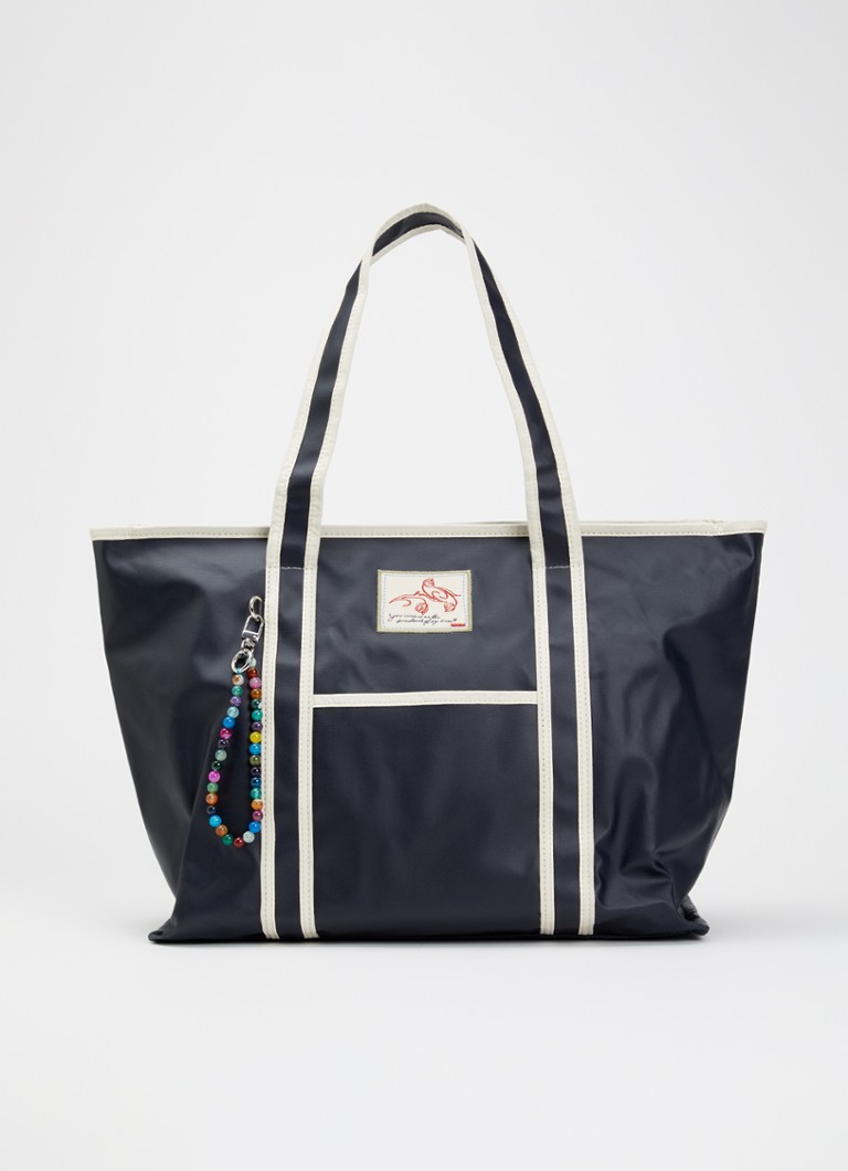 Becksöndergaard Dames Aubrey shopper met logoborduring in de kleur Donkerblauw, maat: ONE SIZE