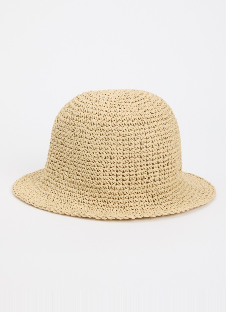 Becksöndergaard Dames Bucket hoed van papier in de kleur Beige, maat: M/L