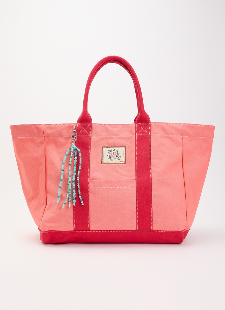Becksöndergaard Dames Camila shopper van canvas met tasbedel in de kleur Roze, maat: 42x35