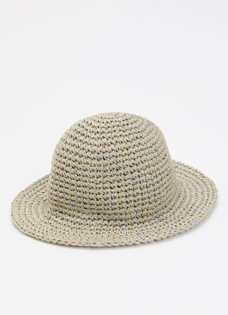 Becksöndergaard Dames Saverina hoed van raffia in de kleur Staalblauw, maat: M/L