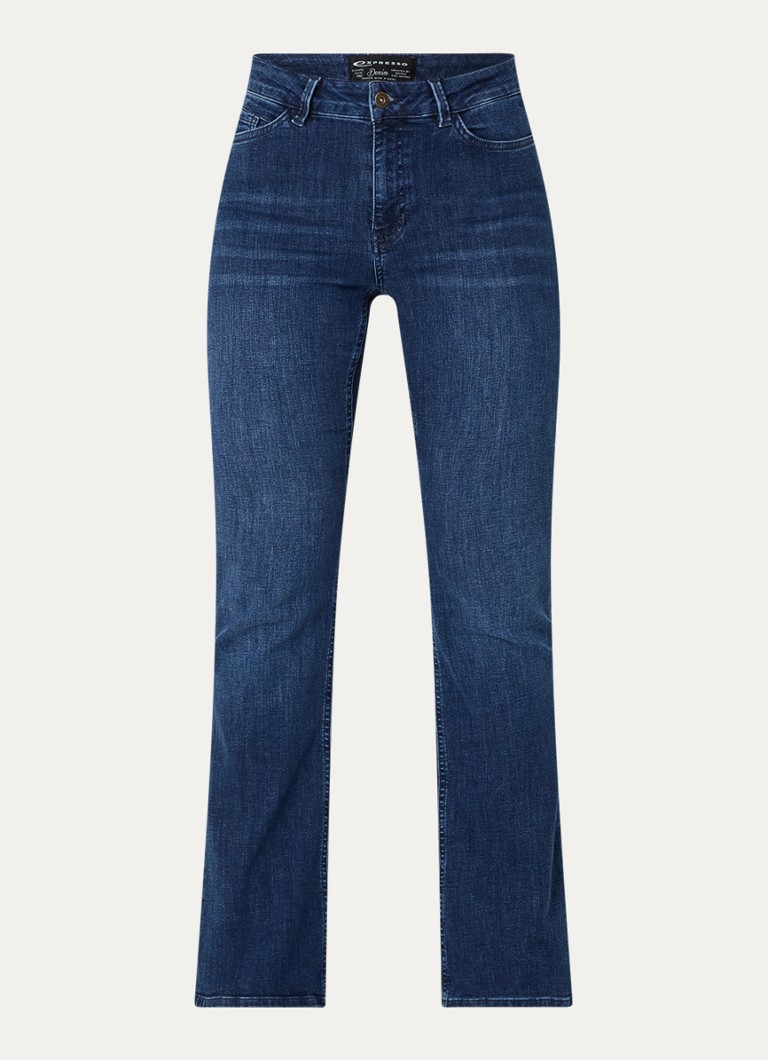 Expresso Dames High waist flared jeans met steekzakken in de kleur Indigo