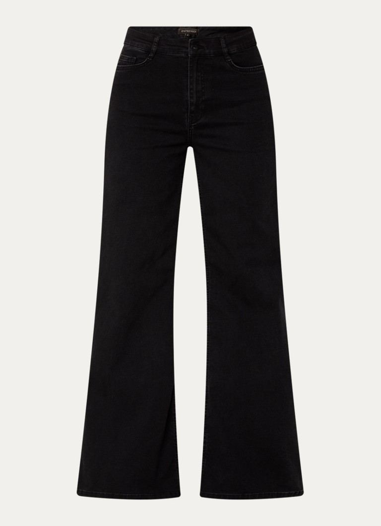Expresso Dames Noos high waist wide leg jeans met gekleurde wassing in de kleur Zwart