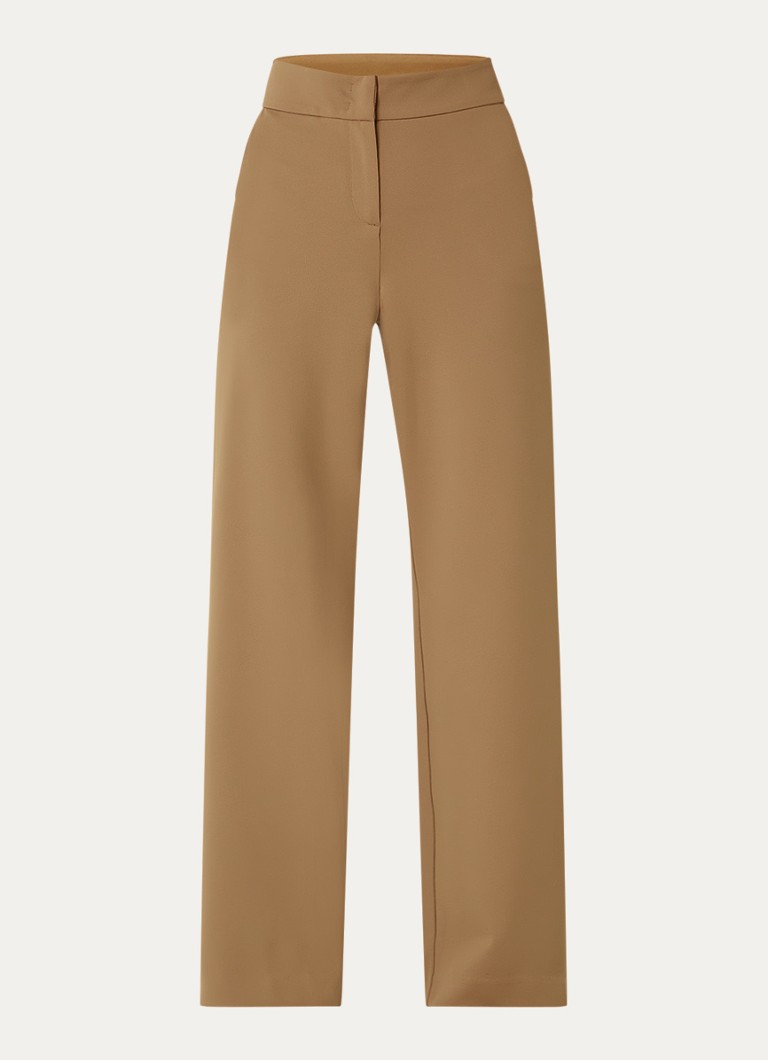 Expresso Dames High waist straight fit pantalon met steekzakken in de kleur Camel