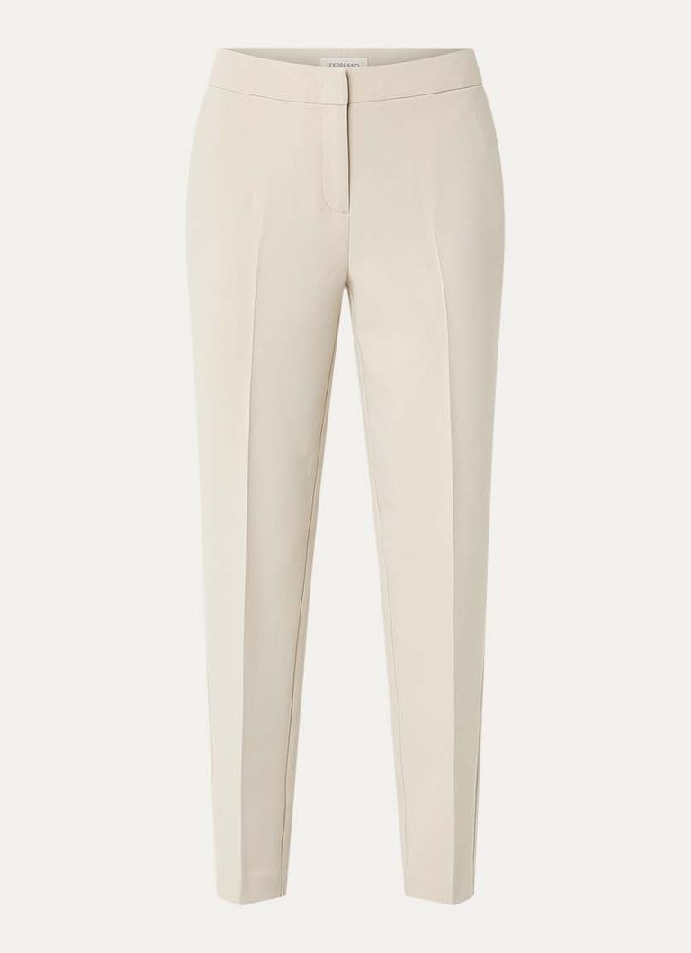 Expresso Dames Mid waist regular fit pantalon met steekzakken in de kleur Beige