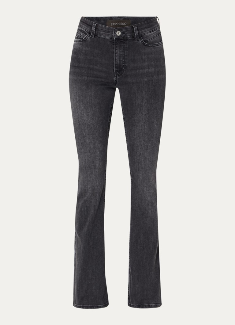 Expresso Dames Noos mid waist flared jeans met gekleurde wassing in de kleur Donkergrijs