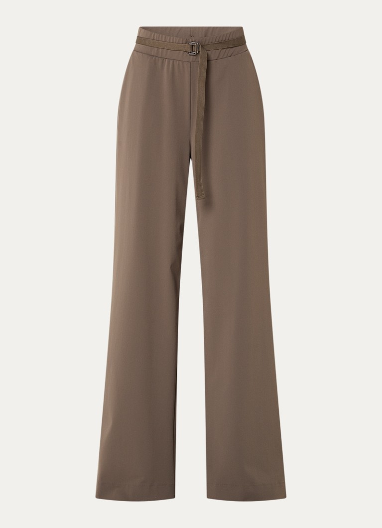 Expresso Dames High waist wide fit pantalon met steekzakken in de kleur Zand