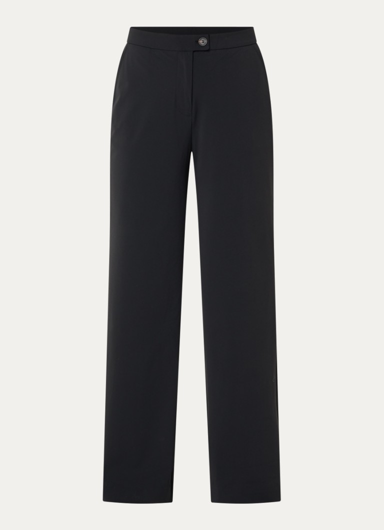 Expresso Dames High waist straight fit pantalon met paspelzakken in de kleur Zwart