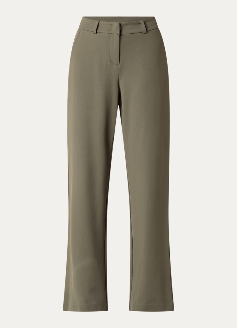 Expresso Dames High waist flared fit broek met steekzakken in de kleur Zand