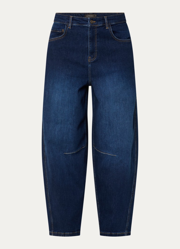 Expresso Dames High waist tapered fit jeans met donkere wassing in de kleur Indigo