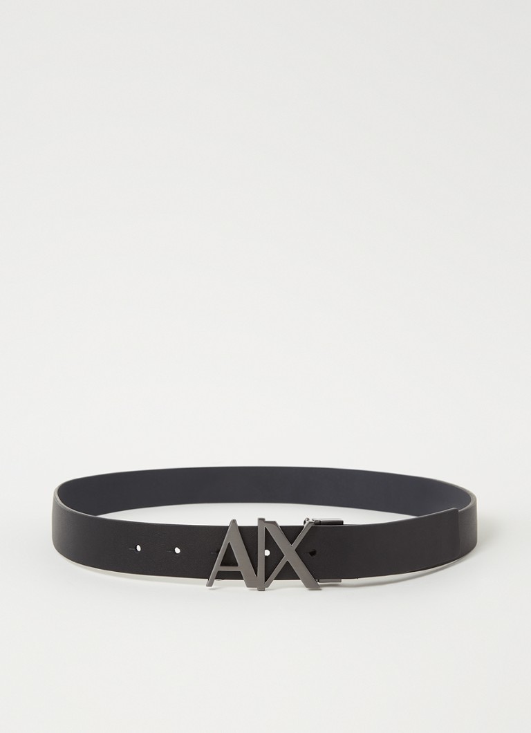 Armani Heren Riem van leer in de kleur Zwart