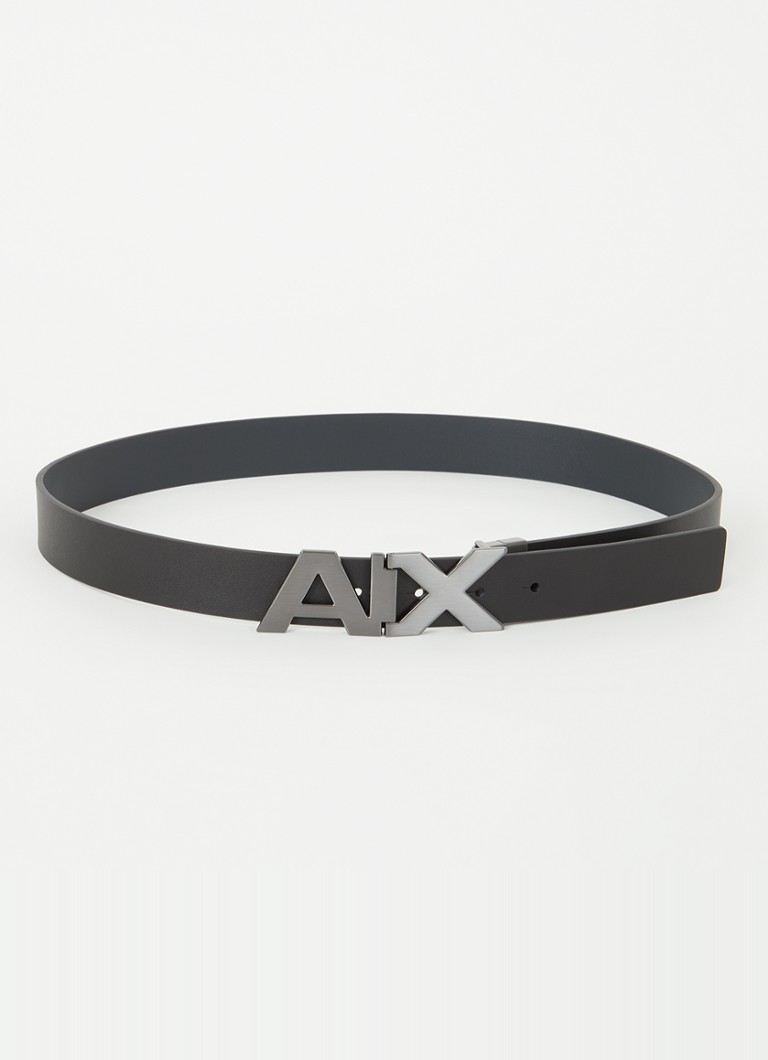 Armani Heren Plate reversible riem van leer in de kleur Zwart