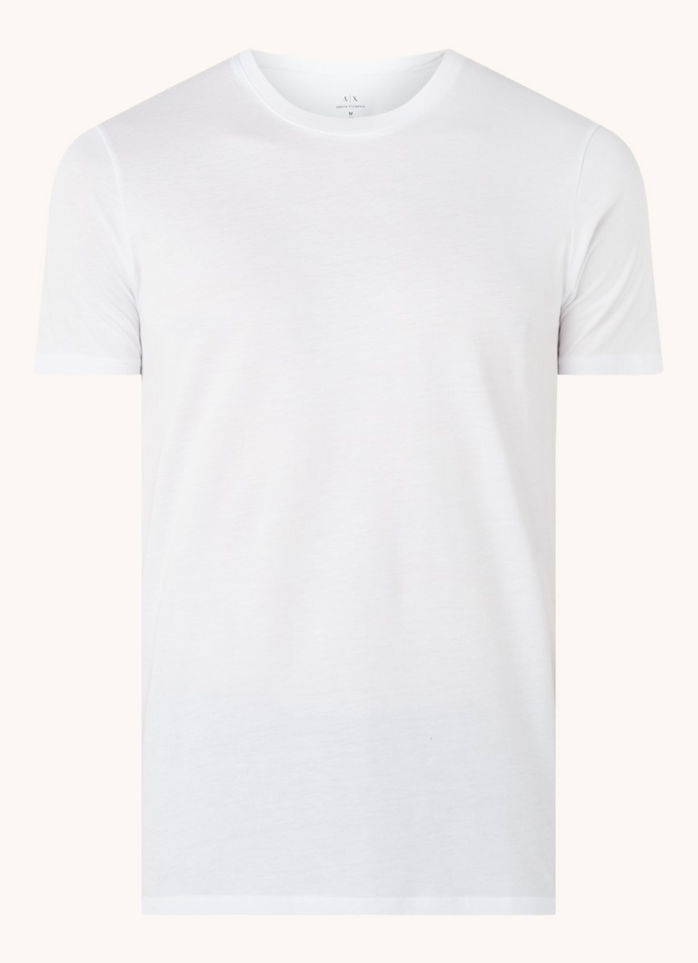 Armani Heren T-shirt met ronde hals in de kleur Wit