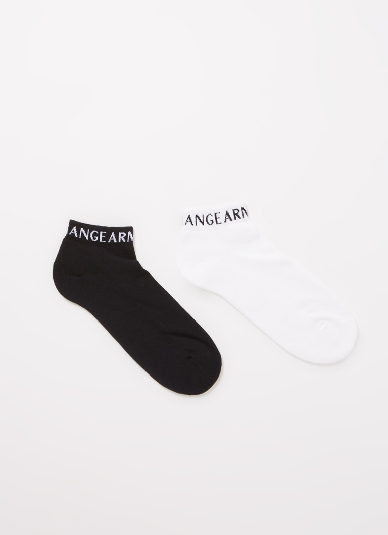 Armani Heren Sneakersokken met logo in 2-pack in de kleur Zwart