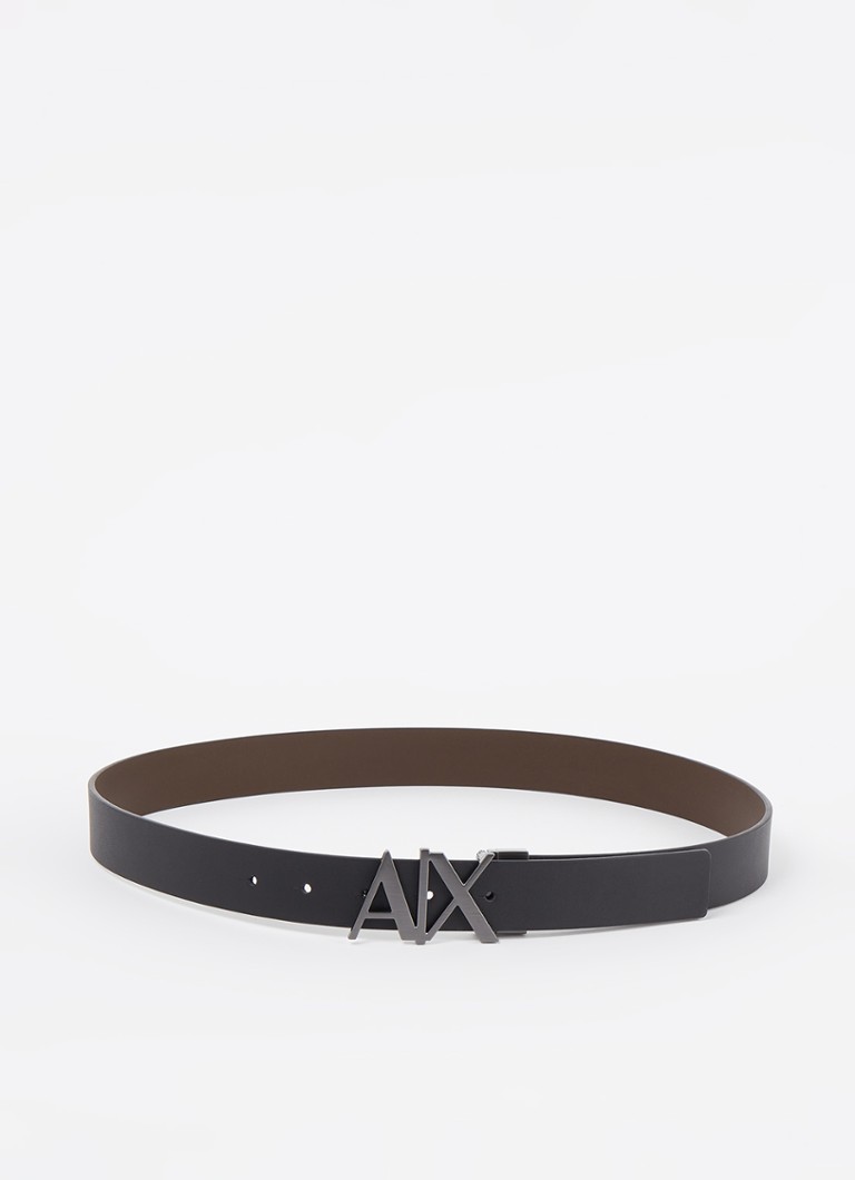 Armani Heren Riem van leer in de kleur Donkerbruin