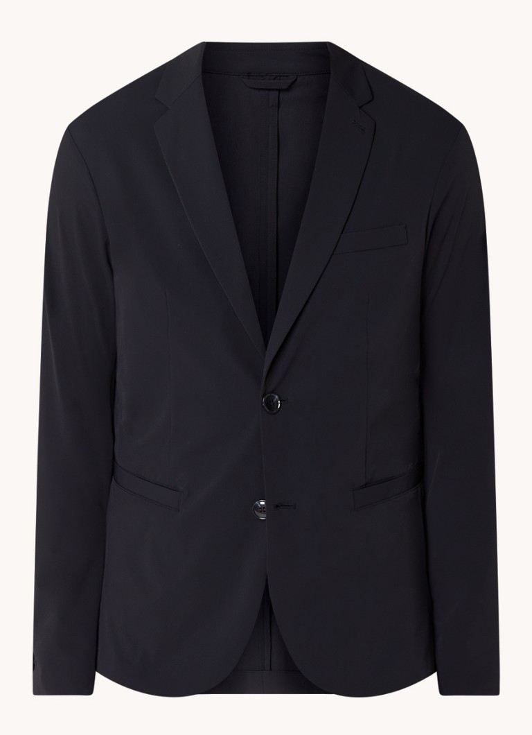 Armani Heren Regular fit colbert met paspelzakken in de kleur Donkerblauw