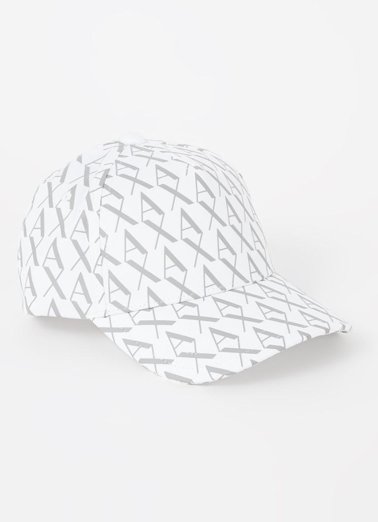 Armani Heren Baseball pet met logo in de kleur Gebroken wit