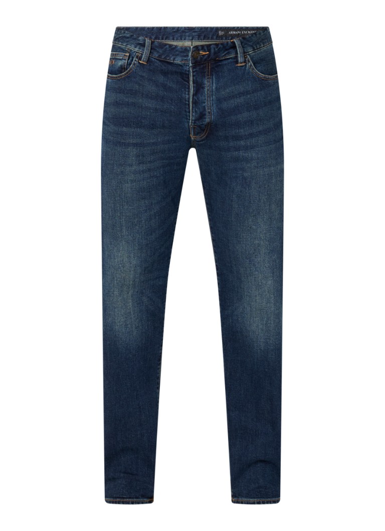 Armani Heren Straight leg jeans met steekzakken in de kleur Indigo