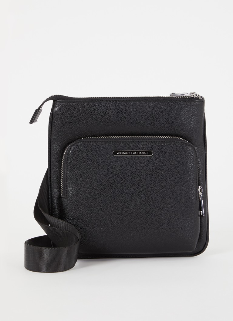 Armani Heren Crossbodytas met logo en verstelbare schouderriem in de kleur Zwart