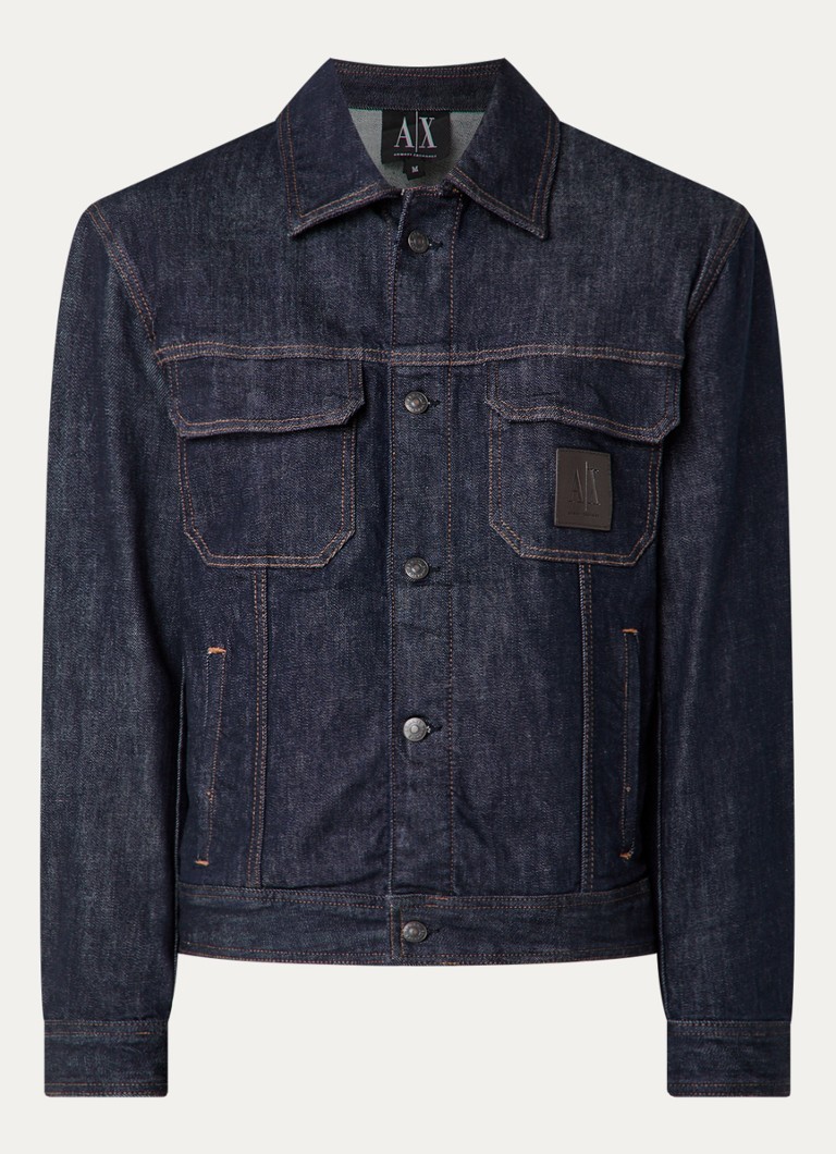 Armani Heren Spijkerjas met borstzakken in de kleur Indigo