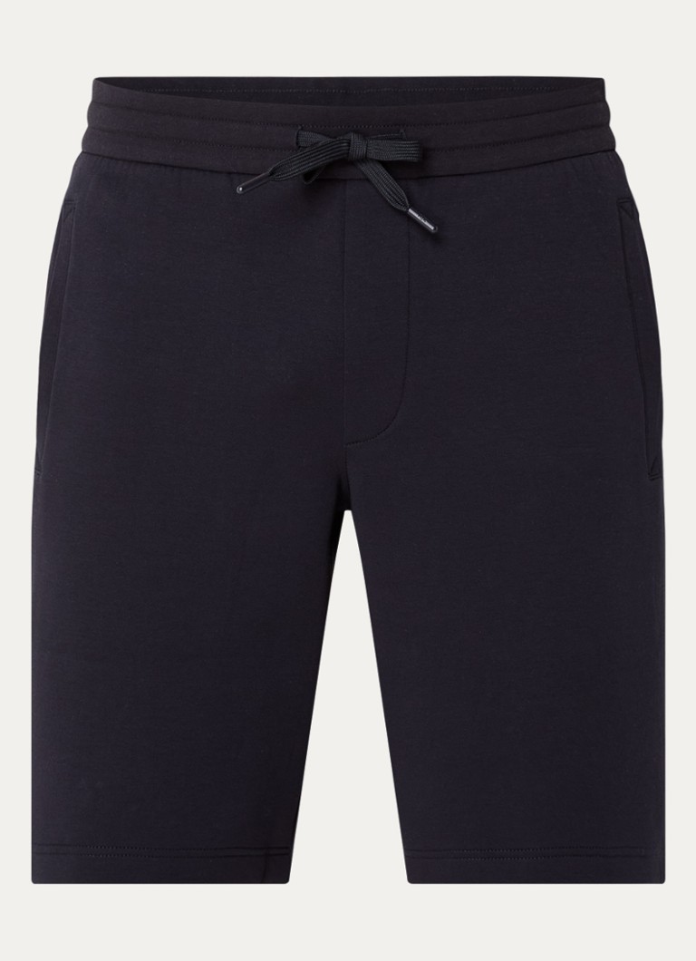 Armani Heren Straight fit korte joggingbroek met steekzakken in de kleur Donkerblauw
