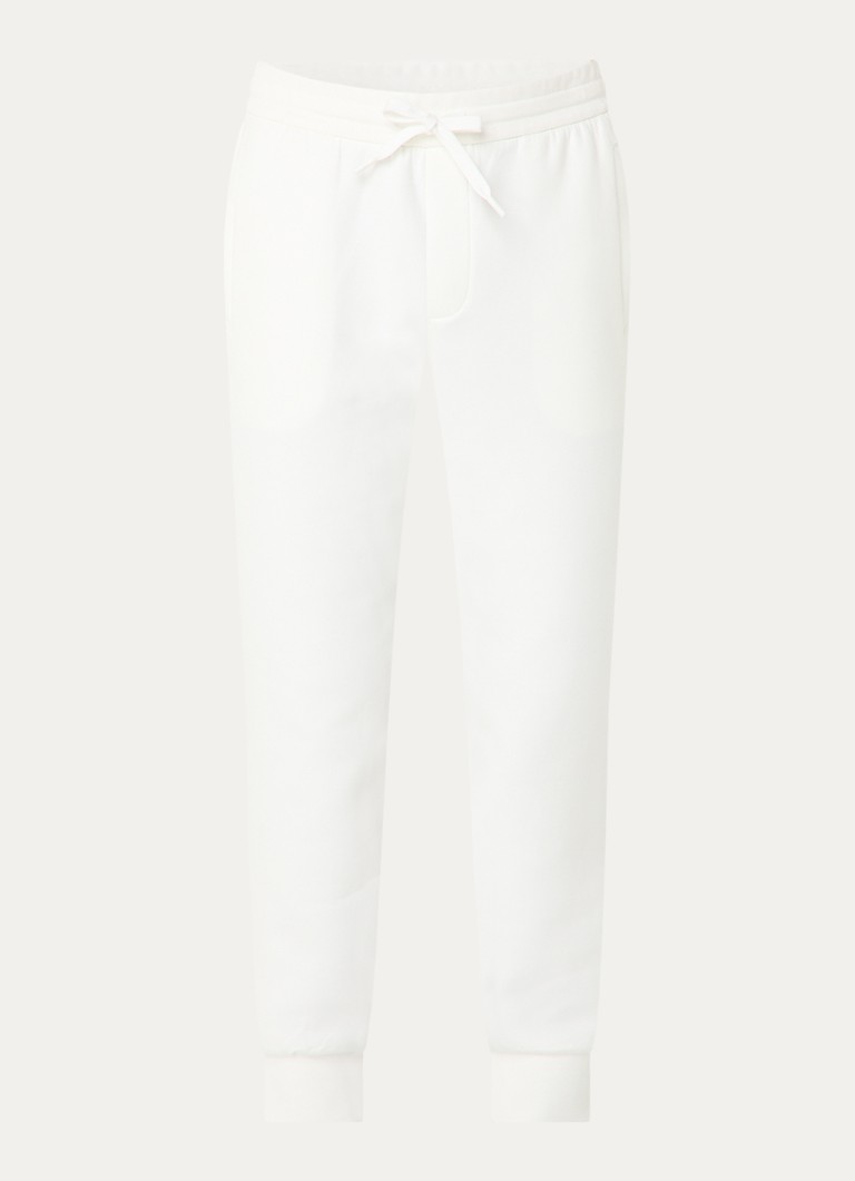 Armani Heren Tapered fit joggingbroek met steekzakken in de kleur Gebroken wit