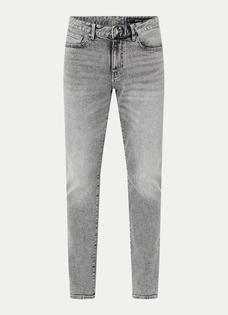 Armani Heren Slim fit jeans met donkere wassing in de kleur Blauwgrijs
