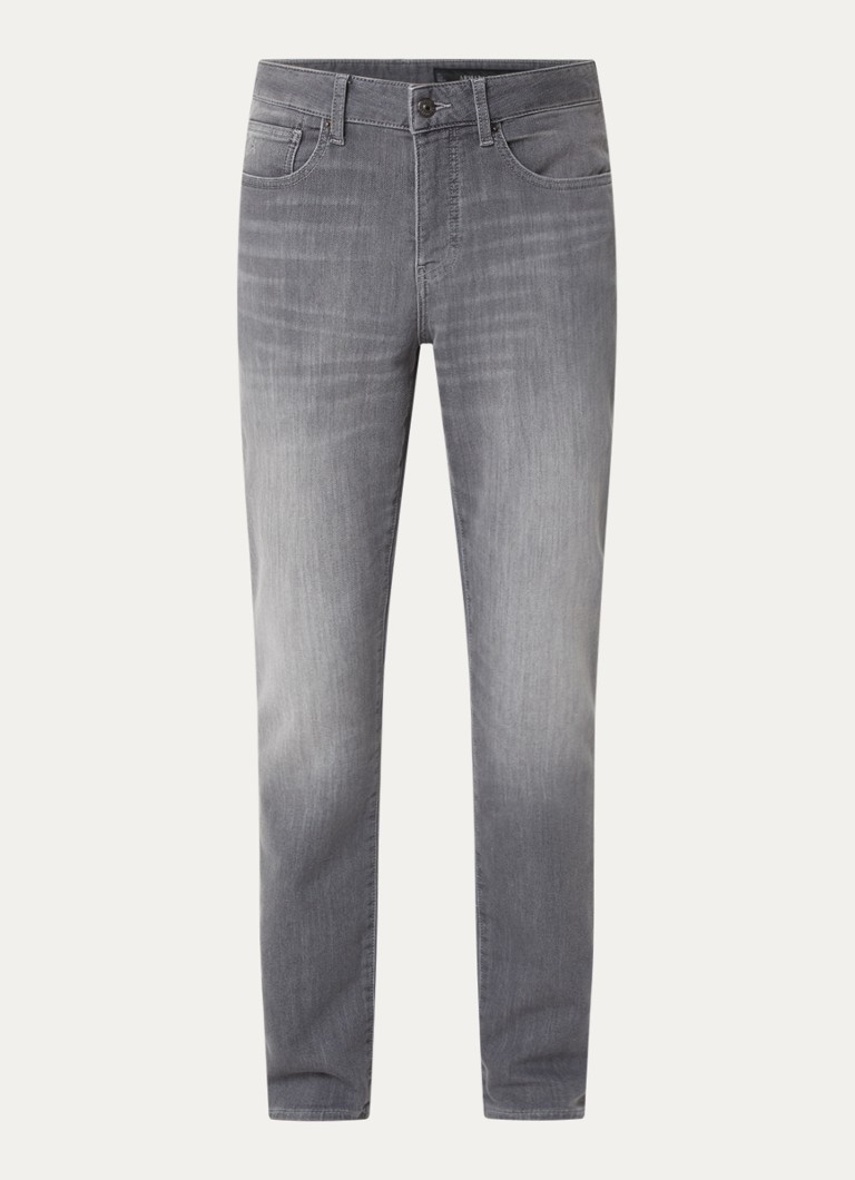 Armani Heren Slim fit jeans met gekleurde wassing en steekzakken in de kleur Grijs