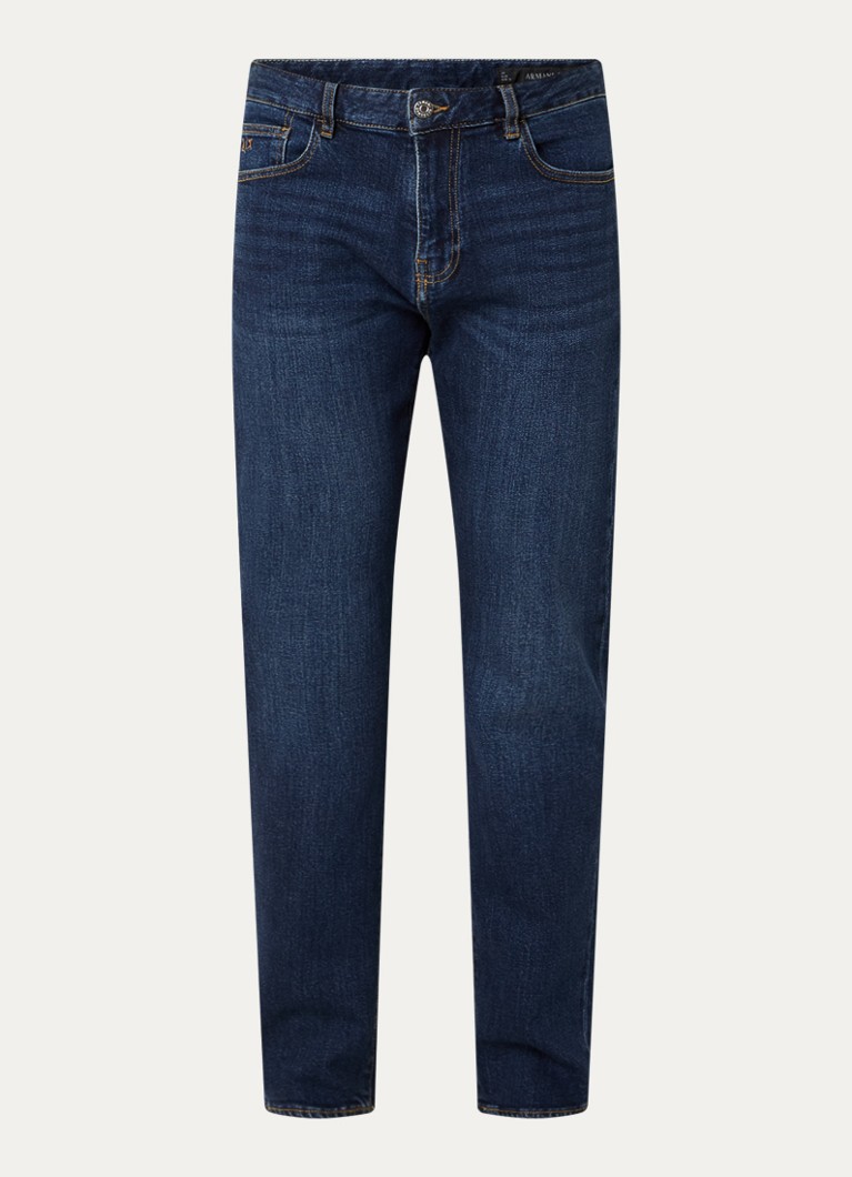 Armani Heren Tapered fit jeans met steekzakken in de kleur Donkerblauw