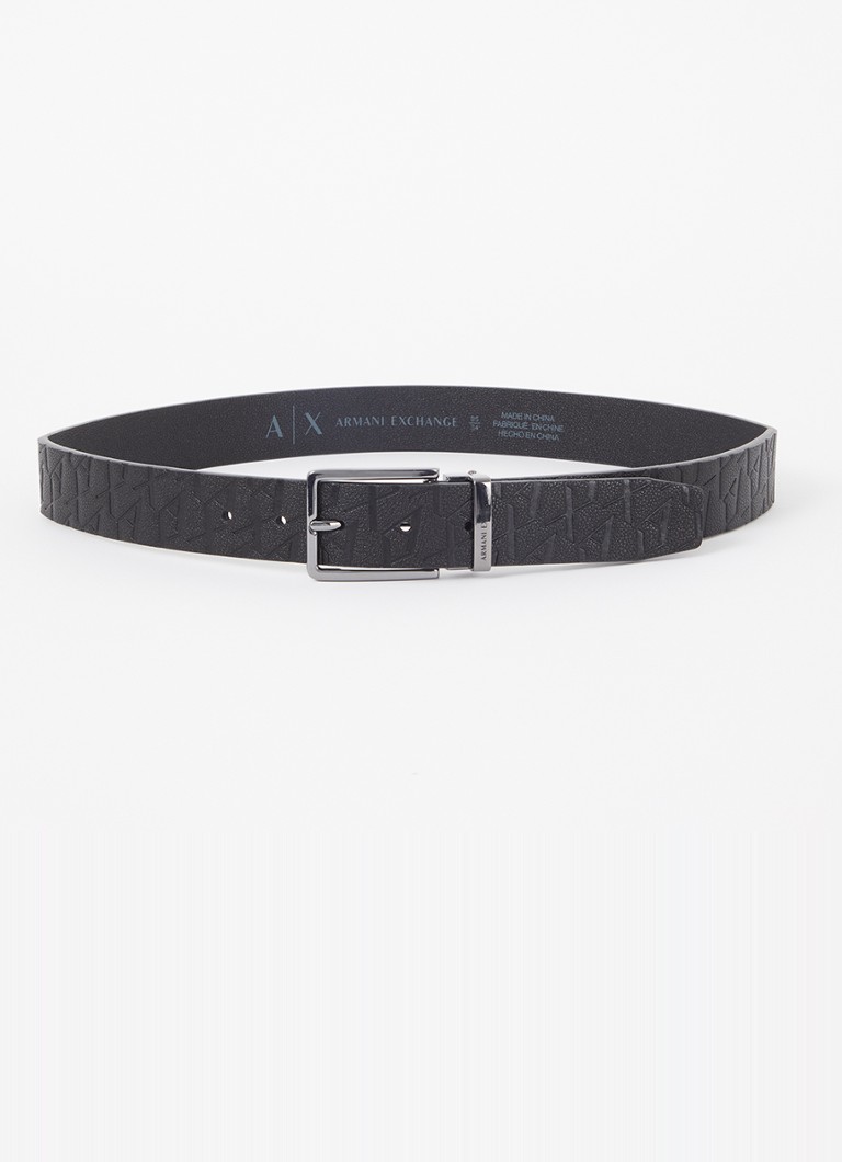 Armani Heren Riem met logo in de kleur Zwart