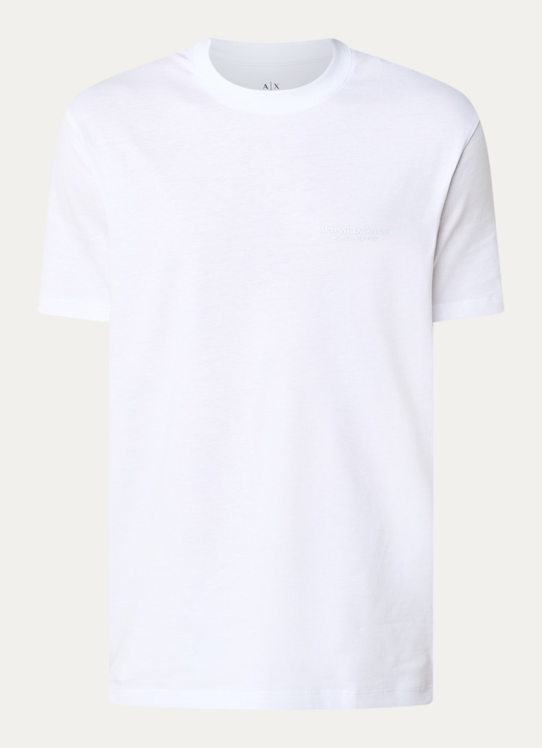 Armani Heren T-shirt met logo in de kleur Wit