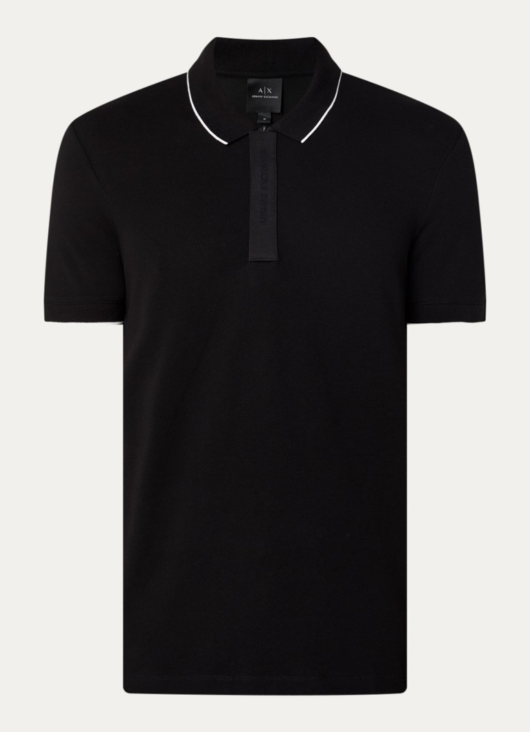 Armani Heren Regular fit polo met logo in de kleur Zwart