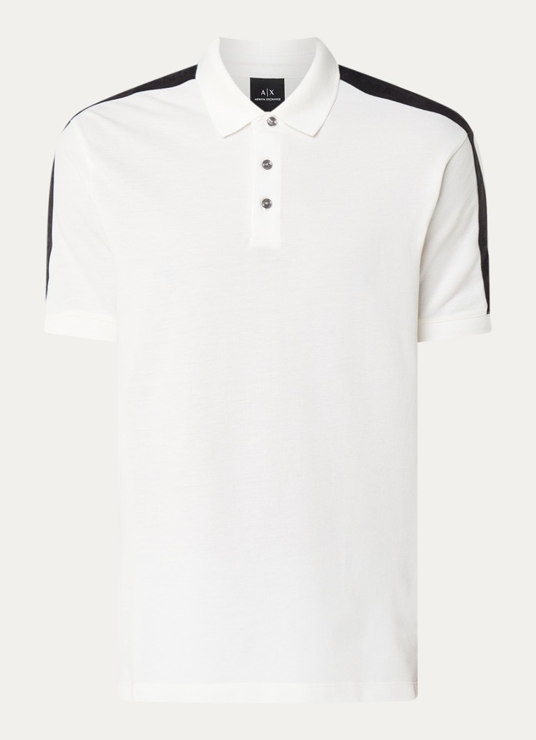 Armani Heren Regular fit polo met logoband in de kleur Gebroken wit
