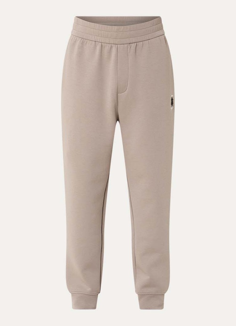 Armani Heren Tapered fit joggingbroek met logo en steekzakken in de kleur Zand