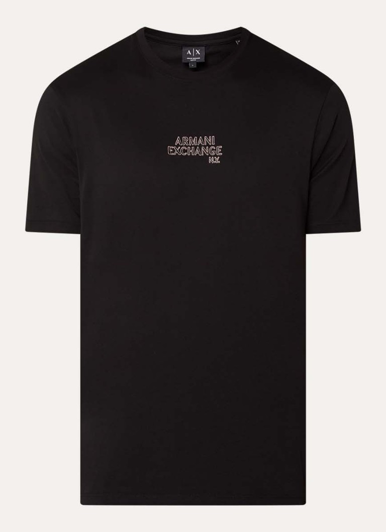 Armani Heren T-shirt met logoprint in de kleur Zwart