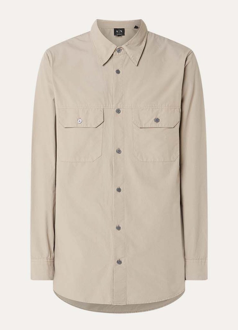 Armani Heren Regular fit overhemd met borstzakken in de kleur Khaki
