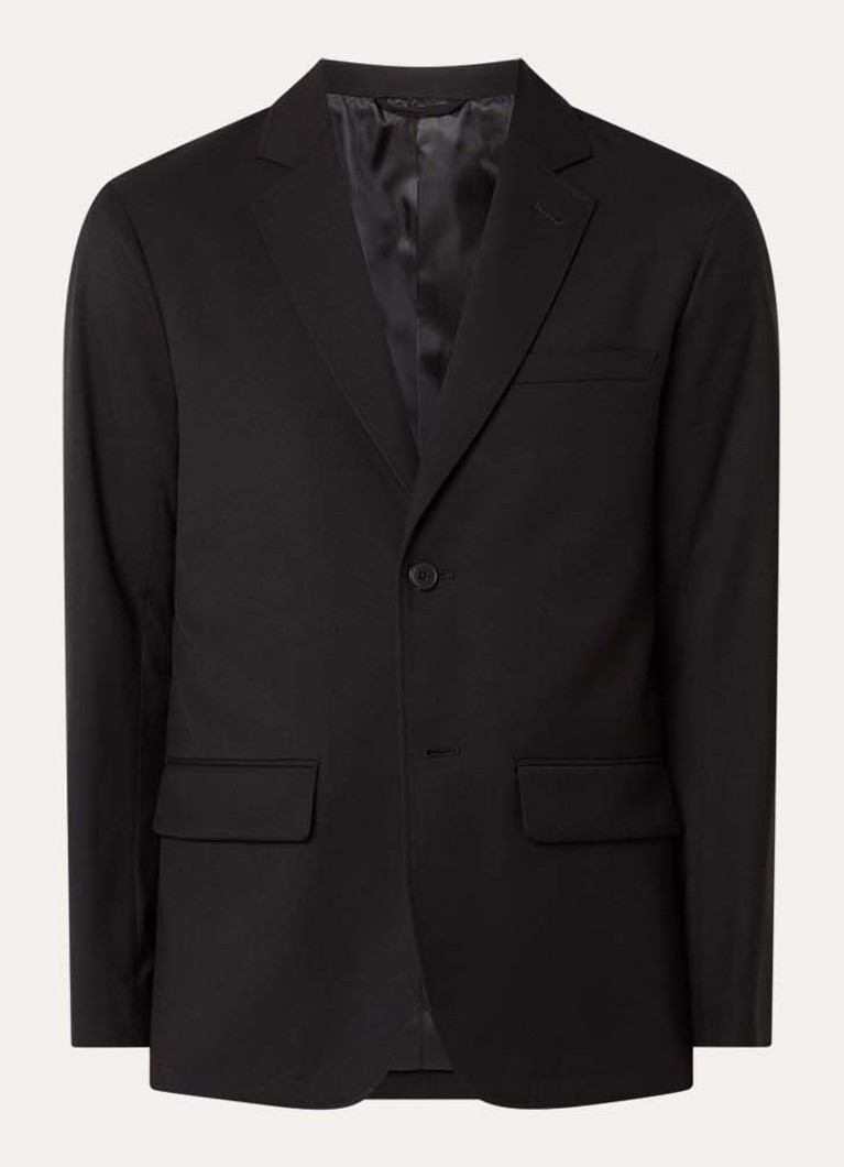 Armani Heren Regular fit colbert in wolblend met borst- en klepzakken in de kleur Zwart
