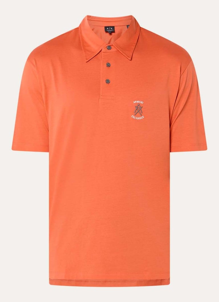 Armani Heren Regular fit polo met logo in de kleur Oranje