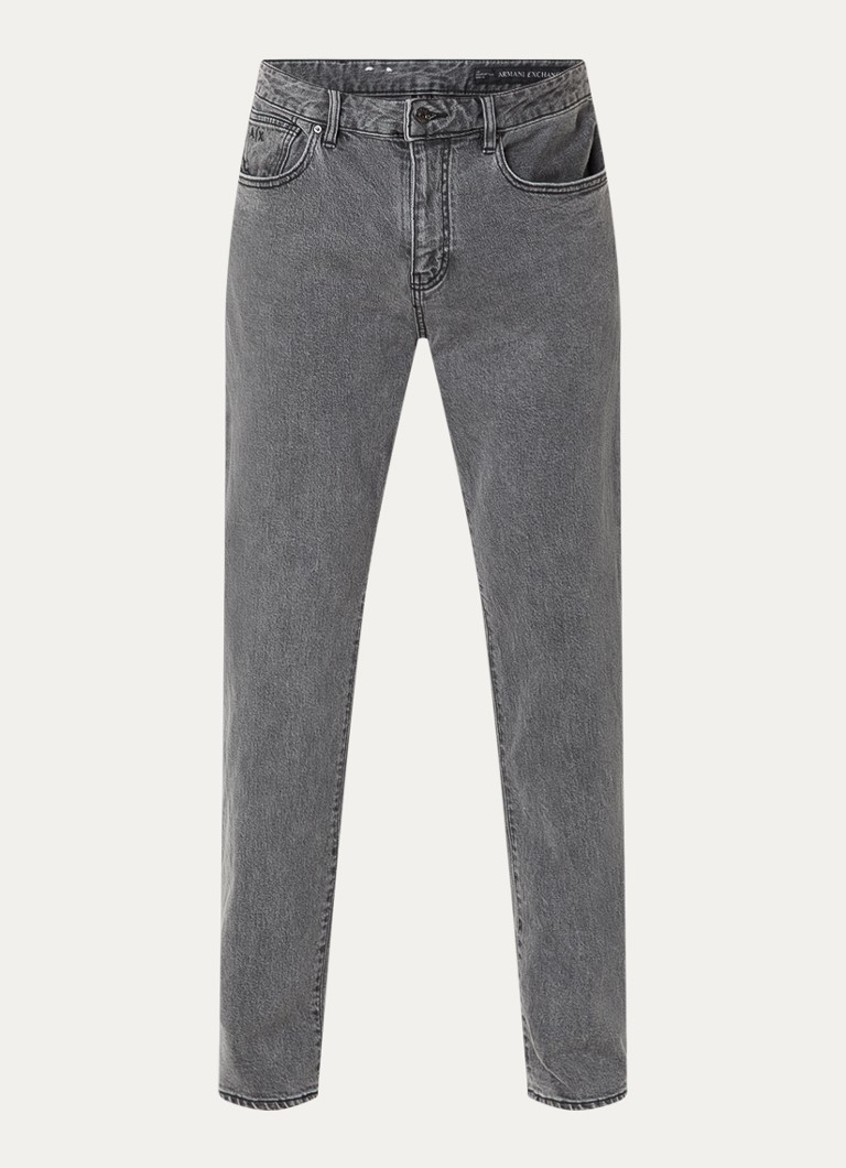 Armani Heren Slim fit jeans met gekleurde wassing in de kleur Grijs