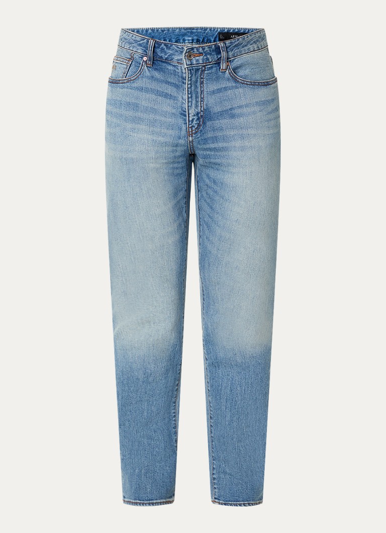 Armani Heren Slim fit jeans met lichte wassing in de kleur Indigo